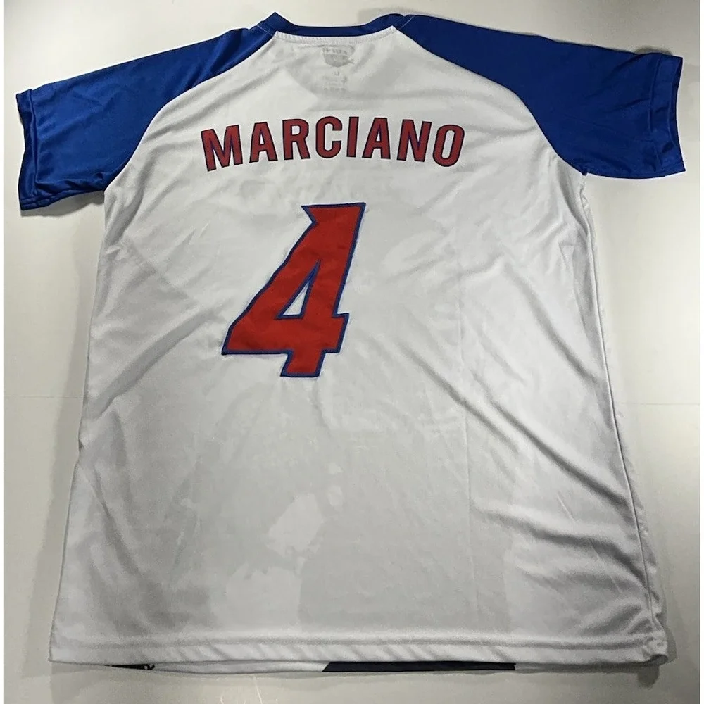 Yadier Molina Puerto Rico FBPR Baseball Shirt V-Neck El Marciano #4 Men's Medium